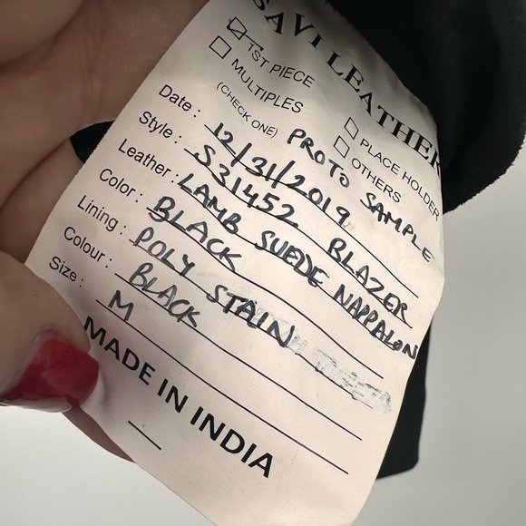 Savi Lamb Leather Blazer Nappalon Double Breasted Coat Womens Medium | P112 - Picture 5 of 9